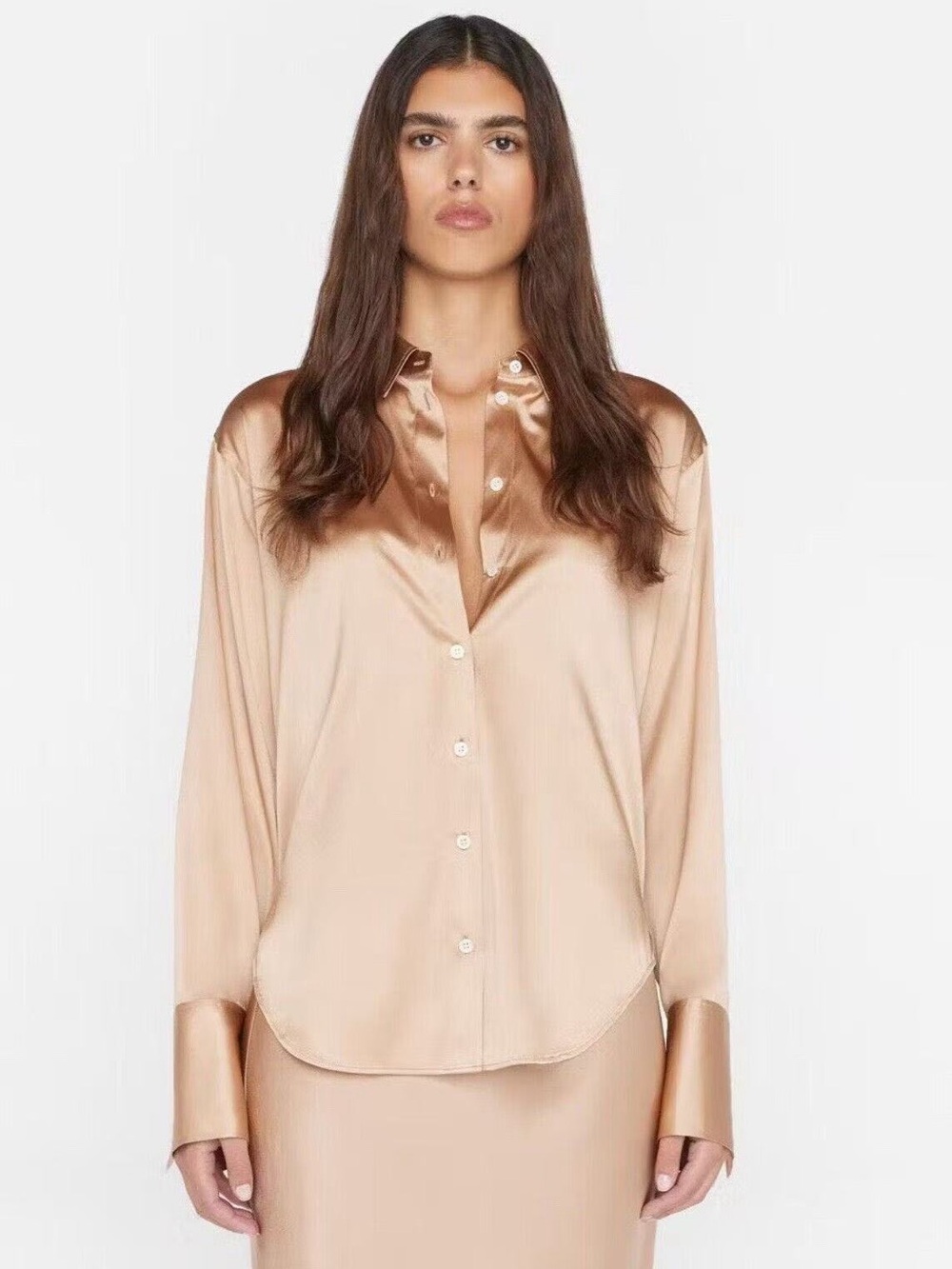 NWT $395 Frame The Standard Women's Stretch Silk Button-Up Shirt